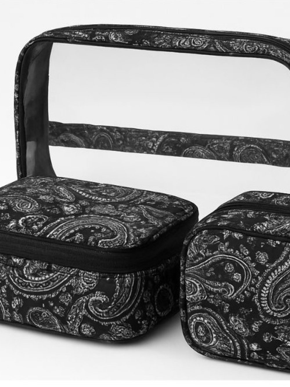 Vera Bradley - 3 Piece Cosmetic, Organizer Set in Black Stellar Paisley (NWOT)